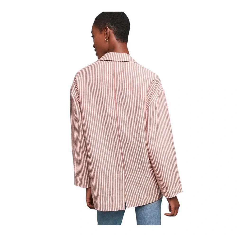 Mara Hoffman Red Stripe Linen Blazer XL Chic and Comfortable - Picture 5 of 16